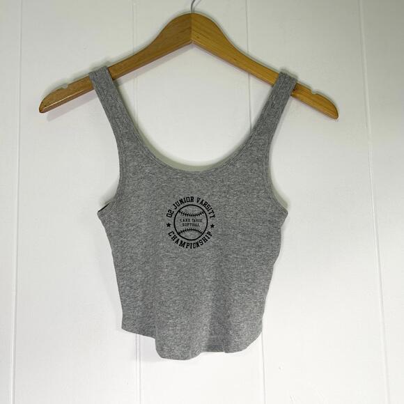 Hollister Tops - Hollister Lake Tahoe Softball Championship Gray Ribbed Tank Top Women's Small